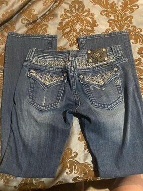 Miss Me Medium Blue Embroidered Back Pocket Bootcut Jeans